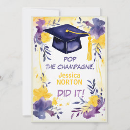 Invitación 🎓Florece la graduación de Champagne