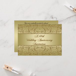 Invitación Florecer Áurea 50 Aniversario de Boda