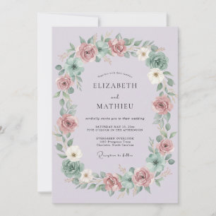 Invitación Florecer de Flor Mauve Boda