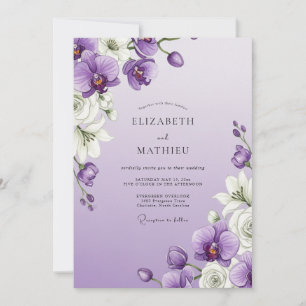 Invitación Florecer de Orquídea Lavanda Boda