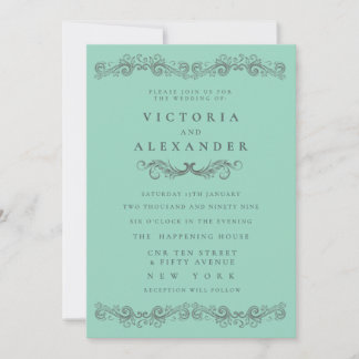 Invitación Florecer Elegante de Té Negro para Bodas en Cualqu