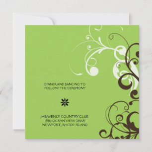 Invitación florecer; recepción verde