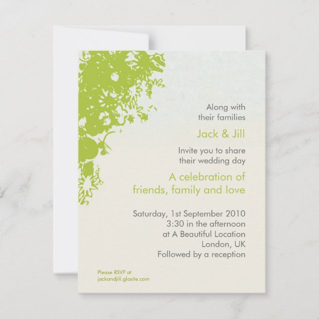 Invitación Florecer Verde 4.25 x 5.25 (Anverso)