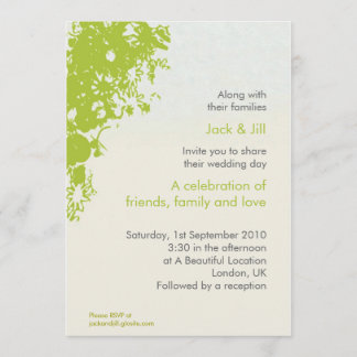Invitación Florecer Verde 5x7
