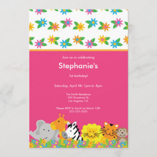 Invitación florecida de la fiesta de cumpleaños de