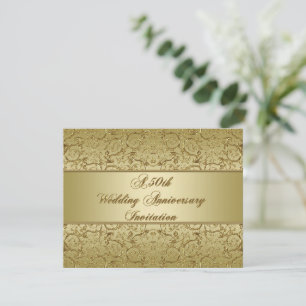 Invitación Floreciente Aniversario del Boda de Oro 50