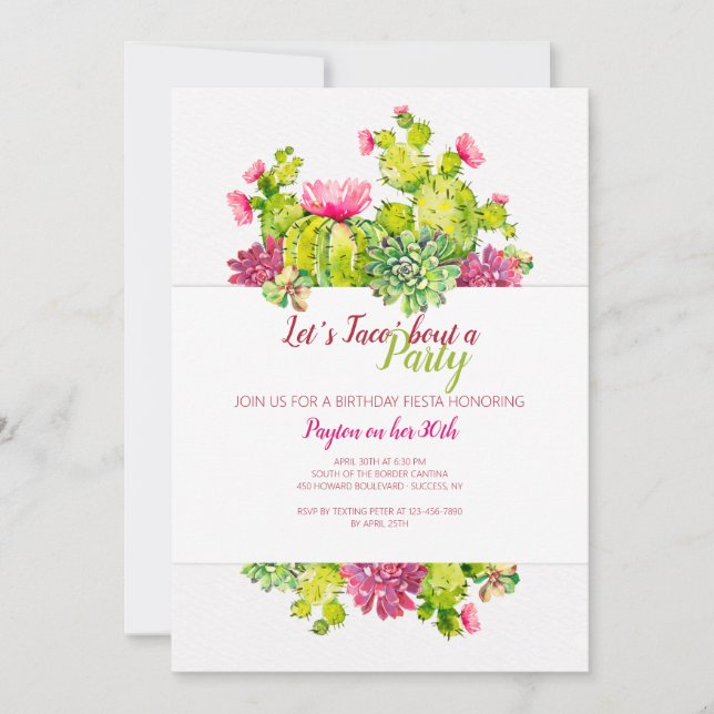 Invitación floreciente de la fiesta de cumpleaños (Anverso)