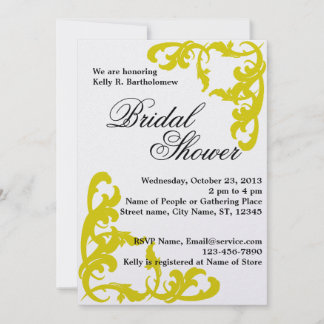 Invitación Floreciente victoriana amarilla Filigree Bridal Sh