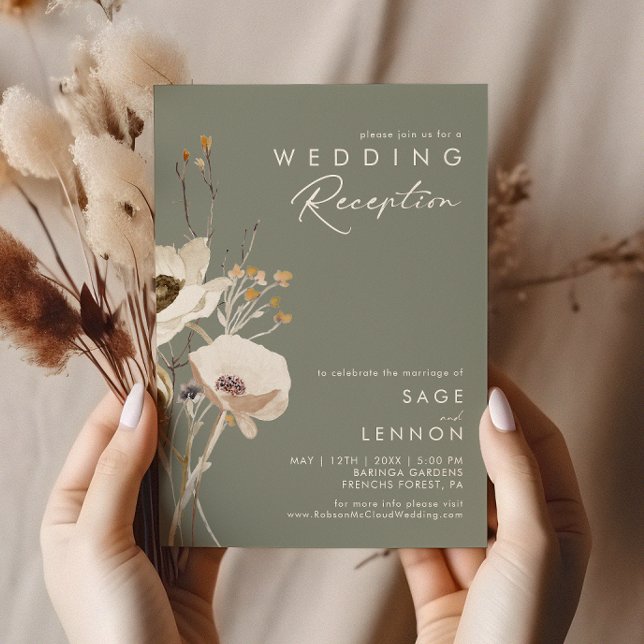 Invitación Florecilla Caprichosa | Recepción de Boda Sage (Subido por el creador)