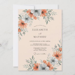 Invitación Florecimiento Artístico Coral Boda