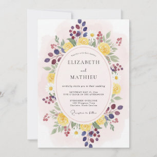 Invitación Florecimiento Botánico de la Boda de la Fruta Amar