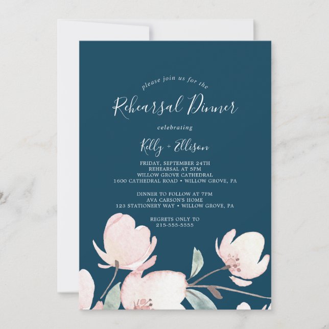 Invitación Florecimiento de cerezo de primavera | Cena de ens (Anverso)