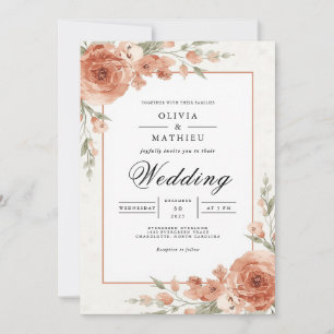Invitación Florecimiento de Flor de Albaricoque Boda