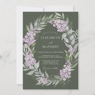 Invitación Florecimiento de Flor de Lila Salvia para Boda
