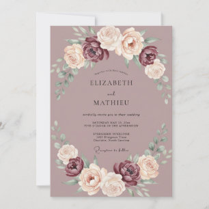 Invitación Florecimiento de Flor de Malva Boda