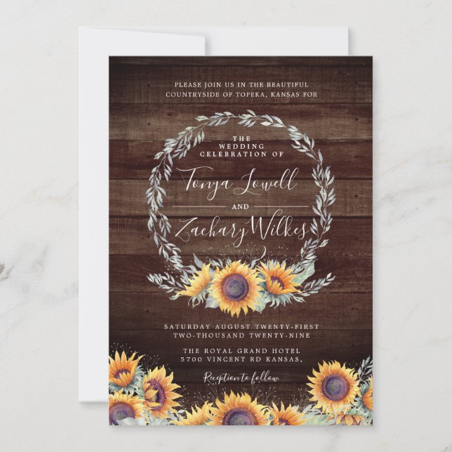 Invitación Florecimiento de girasol ruso | Celebración del Bo (Anverso)
