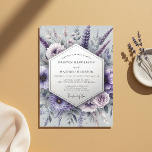Invitación Florecimiento de la boda del prado de lavanda