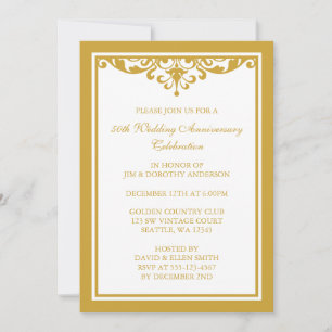 Invitación Florecimiento de la cosecha de oro de 50 años de B