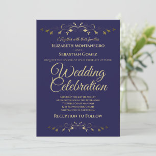 Invitación Florecimiento de la cosecha de oro en Boda simple 