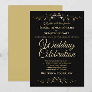 Invitación Florecimiento de la cosecha de oro en Boda simple 