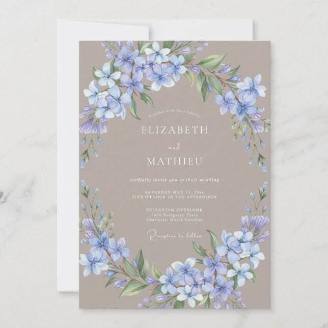 Invitación Florecimiento de lavanda romántico boda (Anverso)