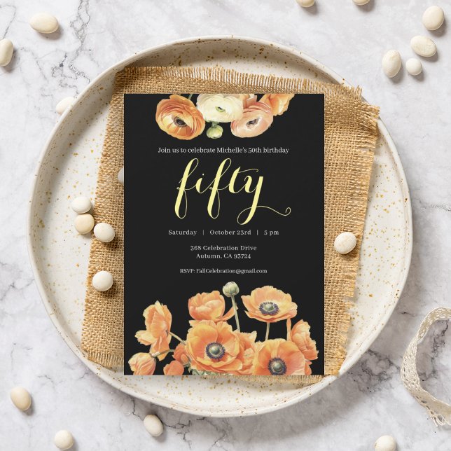 Invitación Florecimiento de Naranja del partido de cumpleaños (Subido por el creador)