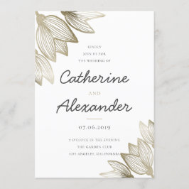 Invitación Florecimiento de tulipanes dorados | BODA