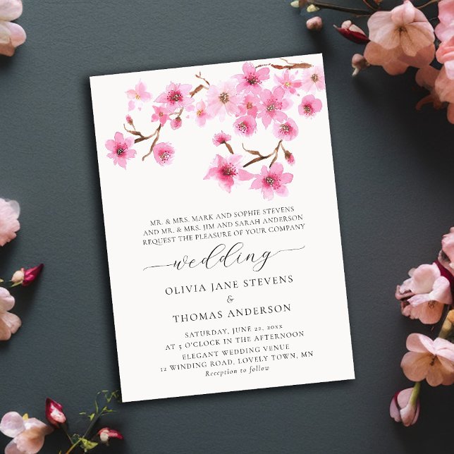 Invitación Florecimiento del cerezo de primavera: ambos padre (Subido por el creador)
