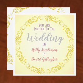 Invitación Florecimiento del círculo con fondo graduado