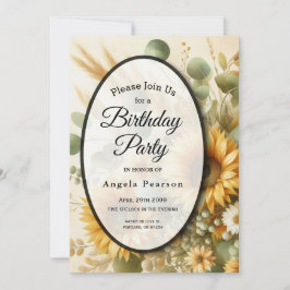 Invitación Florecimiento del girasol en verano iluminado por 