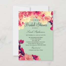 Invitación Florecimiento elegante de cerezos en Verde azulado