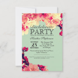 Invitación Florecimiento elegante de cerezos en Verde azulado