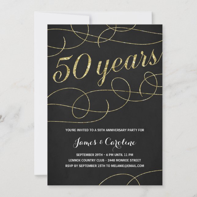 Invitación Florecimiento elegante | Faux Relieve metalizado d (Anverso)