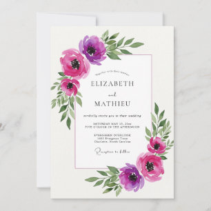 Invitación Florecimiento Etéreo Magenta Boda
