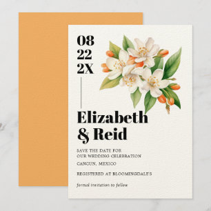 Invitación Florecimiento naranja y florecimiento del jazmín s