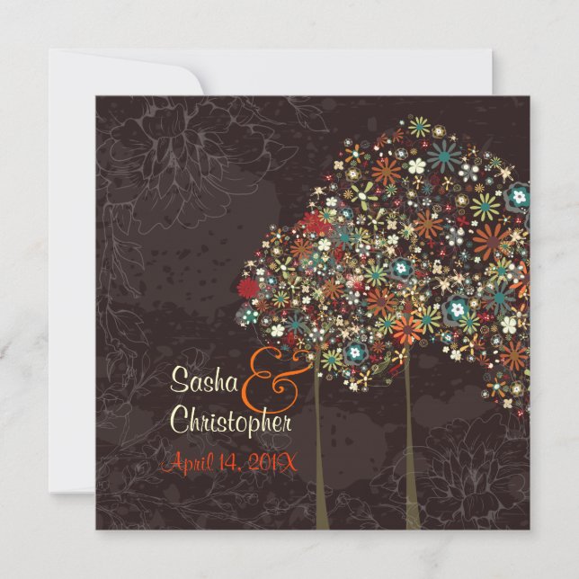 Invitación Florecimiento otoñal de PixDezines (Anverso)