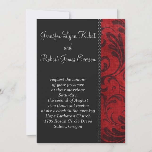 Invitación Florecimiento Rojo (Anverso)