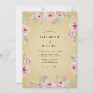 Invitación Florecimiento Romántico de Rosa Bodas