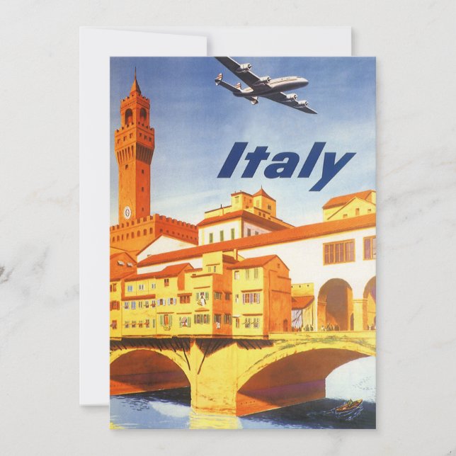 Invitación Florence Italy Ponte Vecchio Bridge Viaje de Vinta (Anverso)