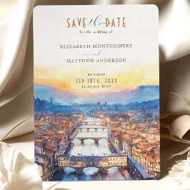 Invitación Florence Italy Ponte Vecchio Save-the Date