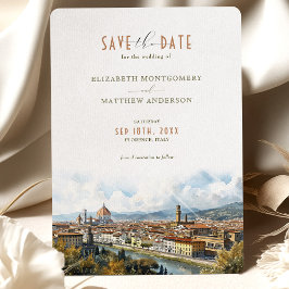 Invitación Florence Italy Skyline Save-the Date