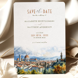 Invitación Florence Italy Skyline Save-the Date