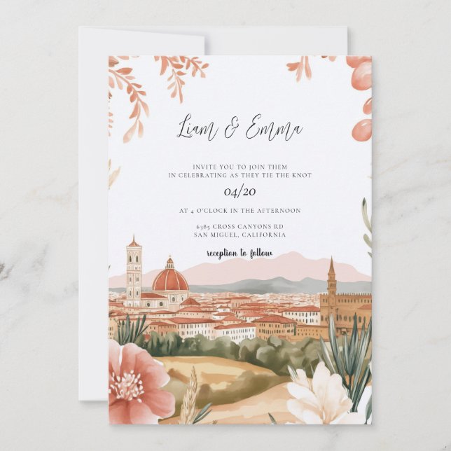Invitación Florence Wedding Invitation (Anverso)