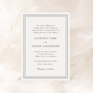 Invitación Florence White Elegant Wedding