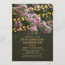 Invitación Florencia de árbol enciende floral rústica 70 cump