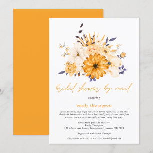 Invitación Florencia de color amarillo ducha de novia por cor