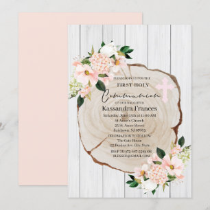 Invitación Florencia de Rubor en Woodland, primera comunión s