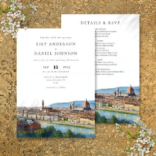 Invitación Florencia destino italiano para una boda todo en u