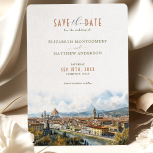 Invitación Florencia Italia Silueta Save-the-Date