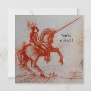 Invitación FLORENTINE KNIGHT EN HORSEBACK oro blanco